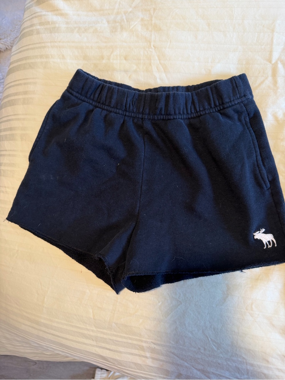 abercrombie kids Black Logo Sweat Shorts